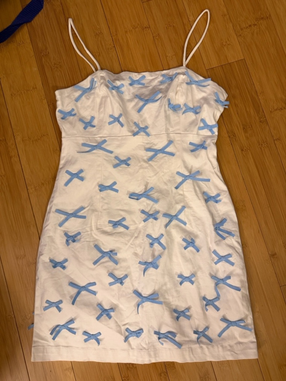 BHLDN Cream Dress with Navy Logo Tag - Picture 1 of 4